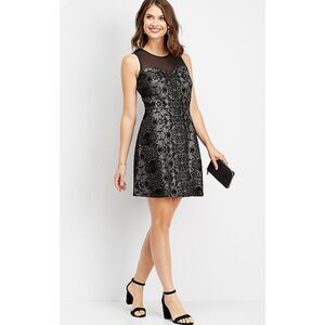 Maurices Black and Silver Midi Dress